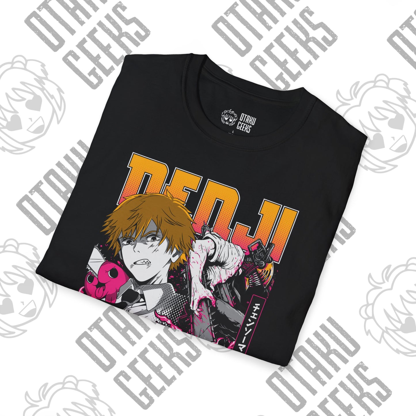 Anime Character Collage T-Shirt — Retro Neon Manga Panel Tee