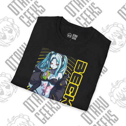 Cyberpunk Girl Tee — "Becka" Anime Sci‑Fi Graphic T-Shirt