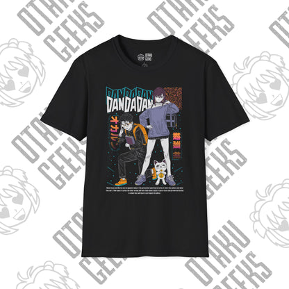 Dandadan Anime Graphic T-Shirt — Retro Neon Character Art