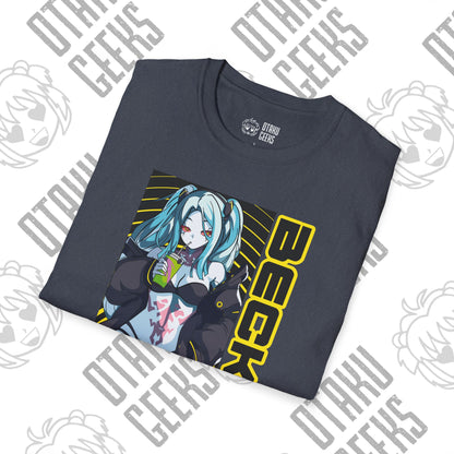 Cyberpunk Girl Tee — "Becka" Anime Sci‑Fi Graphic T-Shirt