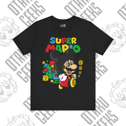 Mario as Mickey Unisex Jersey Short Sleeve Tee