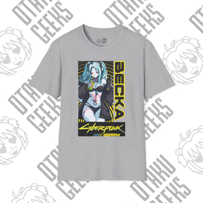 Cyberpunk Girl Tee — "Becka" Anime Sci‑Fi Graphic T-Shirt