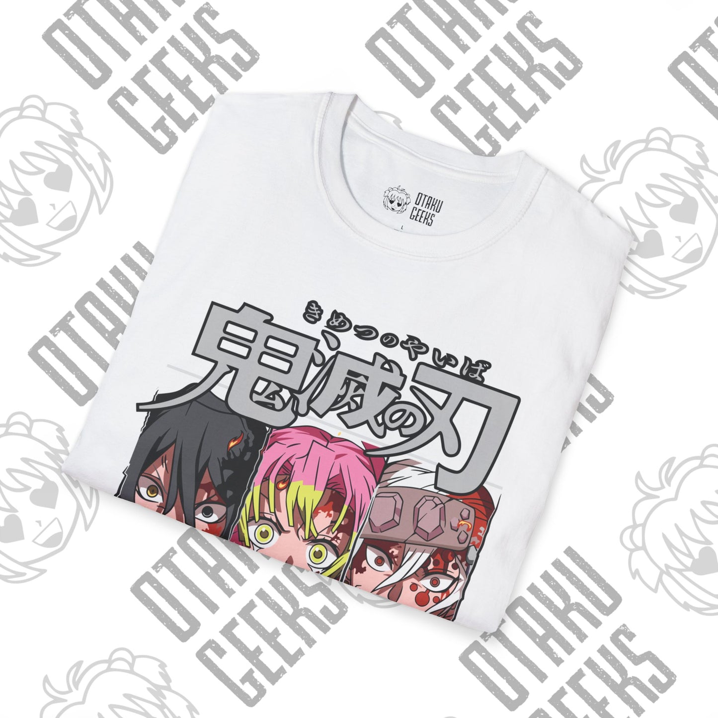 Demon Slayer Inspired Unisex Softstyle T-Shirt - Obanai, Mitsuri and Tengen