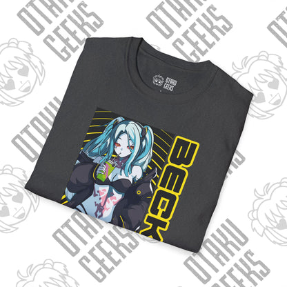 Cyberpunk Girl Tee — "Becka" Anime Sci‑Fi Graphic T-Shirt