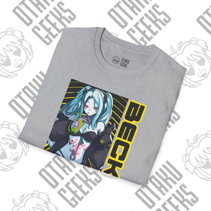Cyberpunk Girl Tee — "Becka" Anime Sci‑Fi Graphic T-Shirt