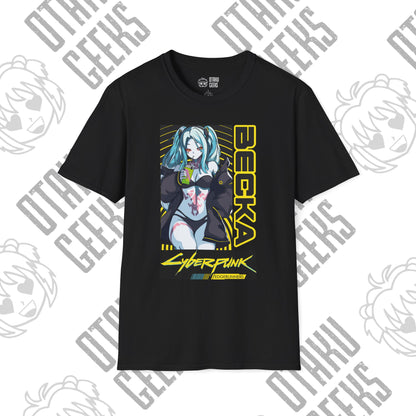 Cyberpunk Girl Tee — "Becka" Anime Sci‑Fi Graphic T-Shirt